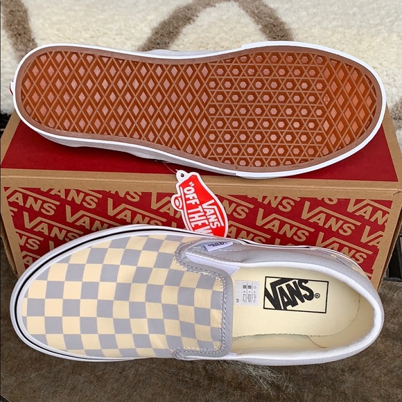 VANS CLASSIC SLIP ON CHECKERBOARD GREY DAWN men’s - Picture 3 of 16
